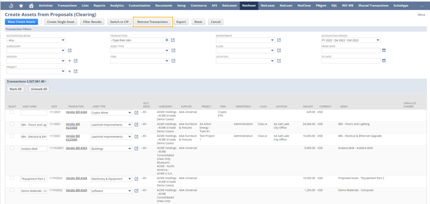 fixed assets register